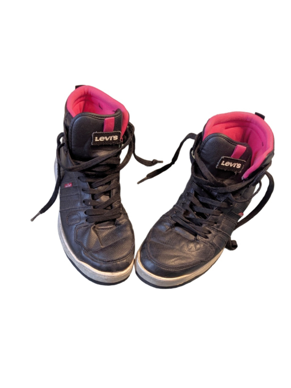 Levi's Women's Blacktop-Perf-UL High-Top Sneakers - Black & Fuchsia 38 (7.5)